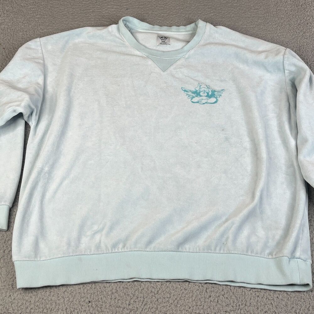 Boys Lie Sweatshirt One Size Blue Velour Baggy Sweater Cherub Radiate Love